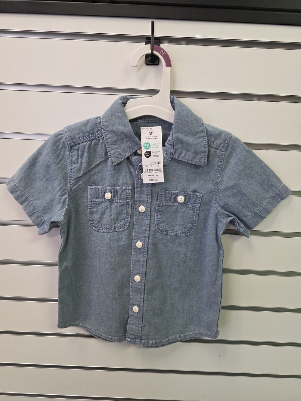 Toddler Denim Button-Front Shirt - Light Blue, SIZE 3T